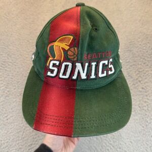 Vintage Seattle SuperSonics 90s very Rare Hat Cap Sports Specialties Redline
